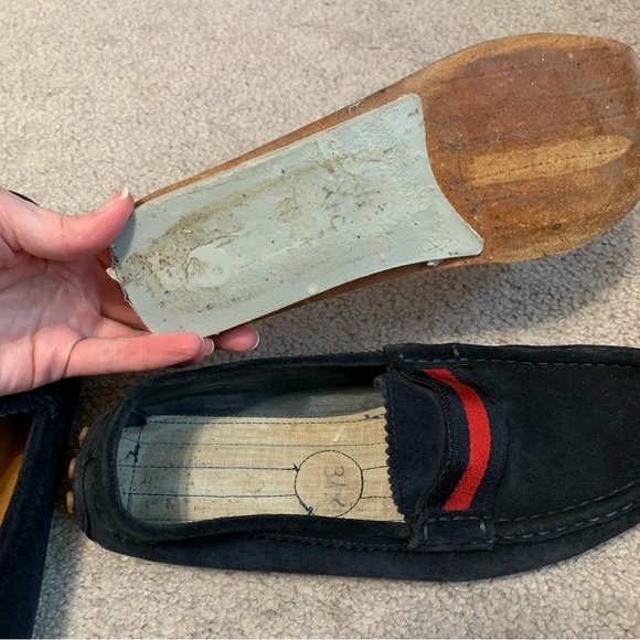 Gucci moccasins drivers loafers blue/red women’s size 38 1/2 - Picture 11 of 16